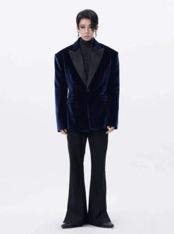 Oversized Wide-Fit Velvet Blazer With Contrast Lapel -Modern Wear Shop Screenshot2025 06 19180600