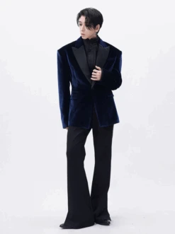 Oversized Wide-Fit Velvet Blazer With Contrast Lapel -Modern Wear Shop Screenshot2025 06 19180625