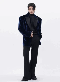 Oversized Wide-Fit Velvet Blazer With Contrast Lapel -Modern Wear Shop Screenshot2025 06 19180634