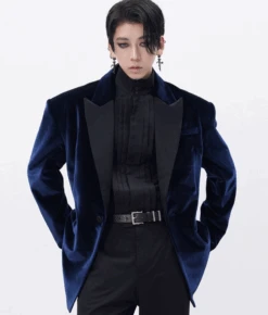 Oversized Wide-Fit Velvet Blazer With Contrast Lapel -Modern Wear Shop Screenshot2025 06 19180747