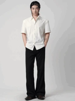 Embroidered Collar Short Sleeve Shirt With Pleated Front Detail -Modern Wear Shop Screenshot2025 07 06210311