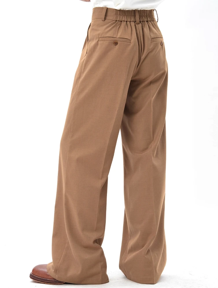 Pleated Wide Leg Trousers With Tailored Waistband And Belt Loop 6 Pleated Wide Leg Trousers With Tailored Waistband And Belt Loop - Image 6