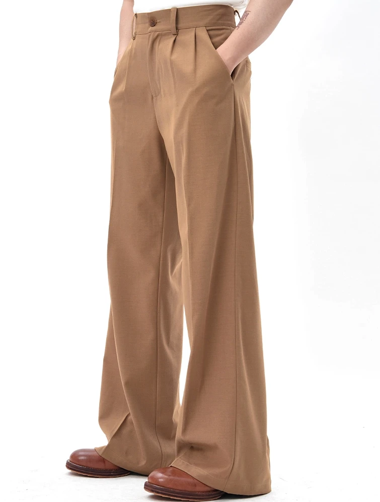 Pleated Wide Leg Trousers With Tailored Waistband And Belt Loop 4 Pleated Wide Leg Trousers With Tailored Waistband And Belt Loop - Image 4