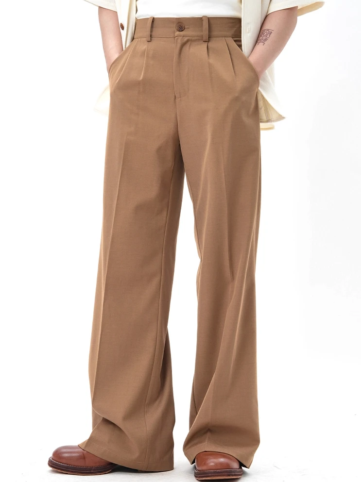 Pleated Wide Leg Trousers With Tailored Waistband And Belt Loop 3 Pleated Wide Leg Trousers With Tailored Waistband And Belt Loop - Image 3