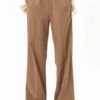 Pleated Wide Leg Trousers With Tailored Waistband And Belt Loop