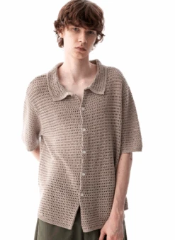 Open Knit Button Down Short Sleeve Shirt With Collar 11 Open Knit Button Down Short Sleeve Shirt With Collar -Modern Wear Shop Screenshot2025 07 10202222