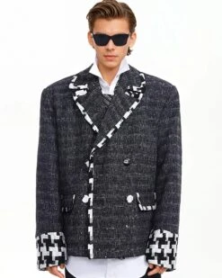 Oversized Blazer Jacket With Contrast Tweed Trim Details -Modern Wear Shop Screenshot2025 07 10223645