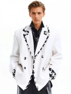 Oversized Blazer Jacket With Contrast Tweed Trim Details -Modern Wear Shop Screenshot2025 07 10223736