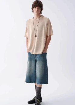 Ribbed Collar Textured Knit Drop Shoulder Tee -Modern Wear Shop Screenshot2025 07 12134408