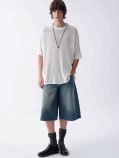 Ribbed Collar Textured Knit Drop Shoulder Tee -Modern Wear Shop Screenshot2025 07 12134511