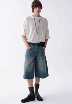 Ribbed Collar Textured Knit Drop Shoulder Tee -Modern Wear Shop Screenshot2025 07 12134519