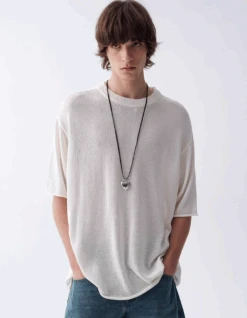 Ribbed Collar Textured Knit Drop Shoulder Tee -Modern Wear Shop Screenshot2025 07 12134533