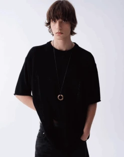 Ribbed Collar Textured Knit Drop Shoulder Tee -Modern Wear Shop Screenshot2025 07 12134604