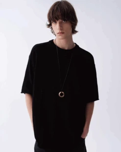 Ribbed Collar Textured Knit Drop Shoulder Tee -Modern Wear Shop Screenshot2025 07 12134611