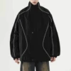 Contrast Piping Oversized Windbreaker Jacket