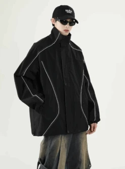 Contrast Piping Oversized Windbreaker Jacket -Modern Wear Shop Screenshot 2024 09 08 120816
