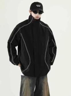 Contrast Piping Oversized Windbreaker Jacket -Modern Wear Shop Screenshot 2024 09 08 120830