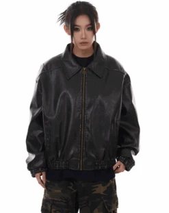 Oversized Drop Shoulder Faux Leather Zip Jacket -Modern Wear Shop Screenshot 2025 01 05 002911