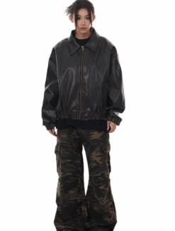 Oversized Drop Shoulder Faux Leather Zip Jacket -Modern Wear Shop Screenshot 2025 01 05 002919