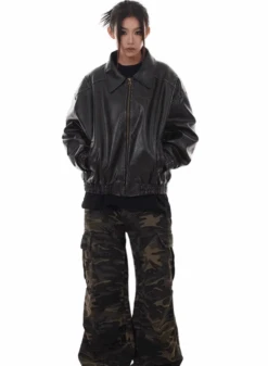 Oversized Drop Shoulder Faux Leather Zip Jacket -Modern Wear Shop Screenshot 2025 01 05 002942