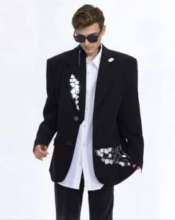 Structured Single Breasted Blazer With Abstract Shard Patch Detail -Modern Wear Shop Screenshot 2025 04 06 224536