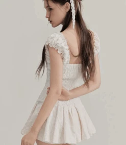 Ruffle Lace Off Shoulder Pleated Mini Dress -Modern Wear Shop Screenshot 2025 05 08 193045