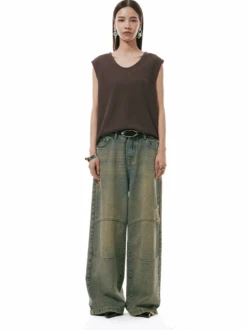 Minimal Distressed Wide Leg Sandblast Jeans -Modern Wear Shop Screenshot 6 2c6340f7 a8ae 4c97 8c2c fb2ae1433176