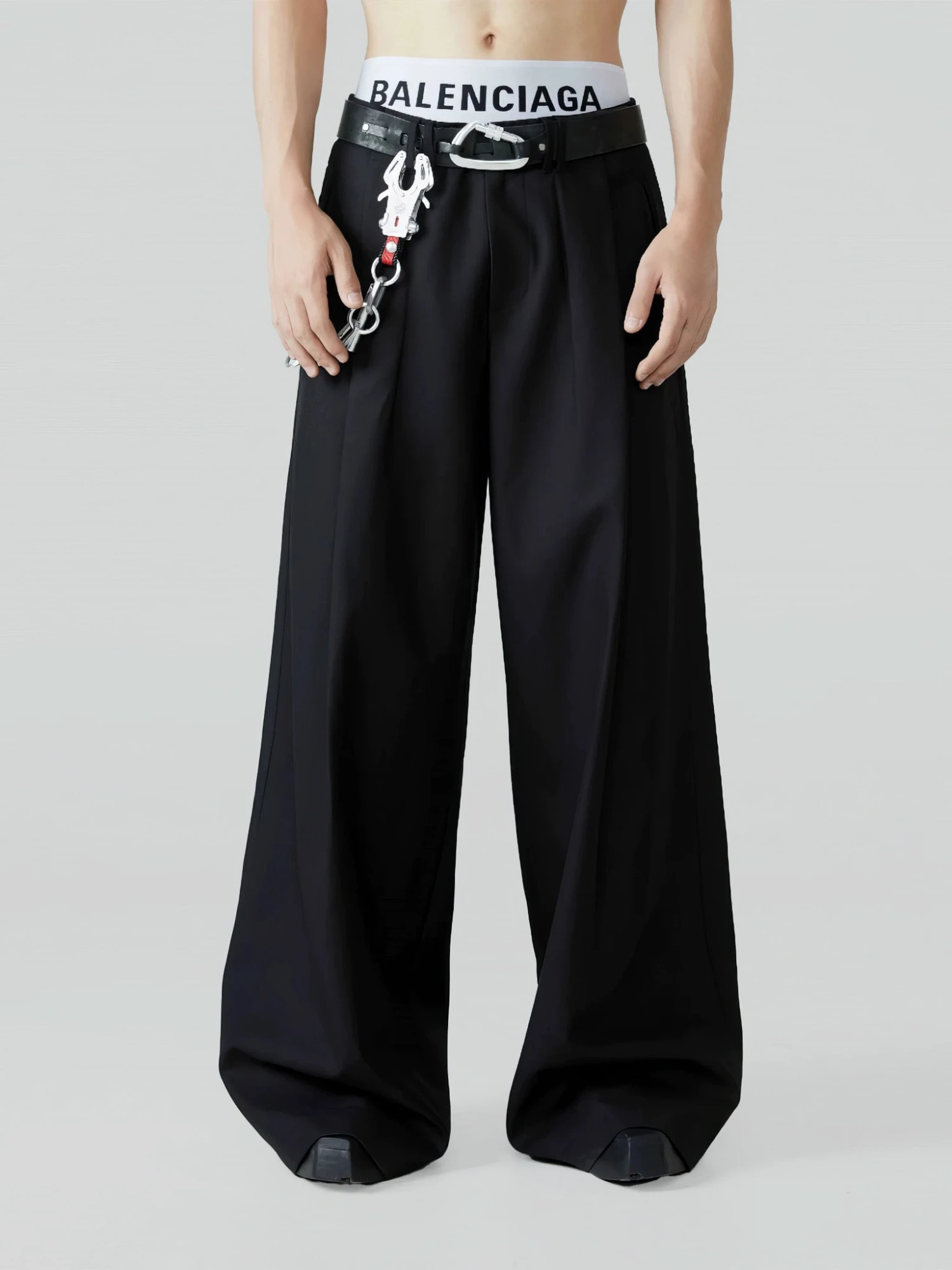 Wide Leg Tailored Trousers With Fold-Over Pleat 1 Wide Leg Tailored Trousers With Fold-Over Pleat