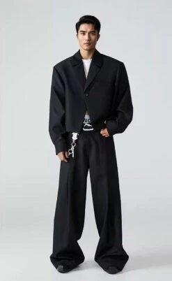 Oversized Mid-Crop Single-Button Notch Lapel Blazer -Modern Wear Shop Zc s9 9NUkdYGYPQ