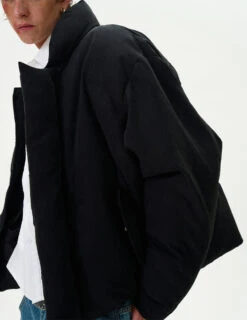 Stand Collar Quilted Oversized Puffer Jacket -Modern Wear Shop a0144abb30673626df9a22078c5dbb80