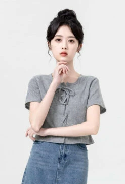 Square Neck Drawstring Crop Top -Modern Wear Shop a021700c179fdd95f4799956ec66adcb