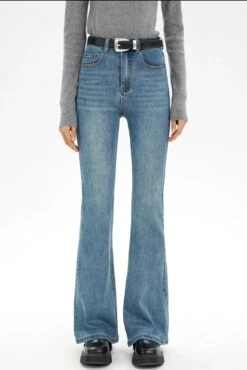 Skinny Denim Semi-Flare Jeans With Faded Wash -Modern Wear Shop a079808e31ed370bae514a724abf539c