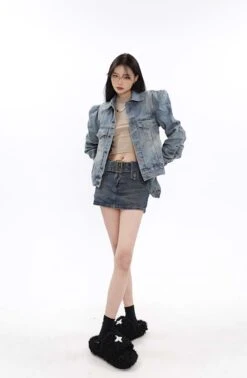 Belted Denim Micro-Mini Skirt -Modern Wear Shop a107628c0c3ed64b1e55e7bf7eb70055