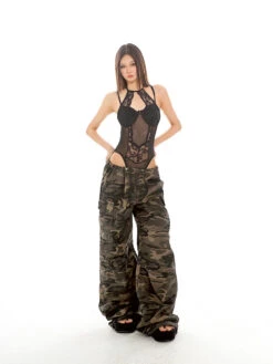 Camo Print Wide-Leg Utility Cargo Pants -Modern Wear Shop a127f83744d3447473b750723d256660