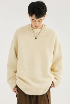 Crew Neck Relaxed-Fit Knit Sweater -Modern Wear Shop a140827694cee6e70e2fb4b27e8a2ba2