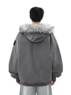 Oversized Parka Jacket With Removable Faux Fur Hood Trim -Modern Wear Shop a201fcc2c926576c7ceaa7dd885a976b