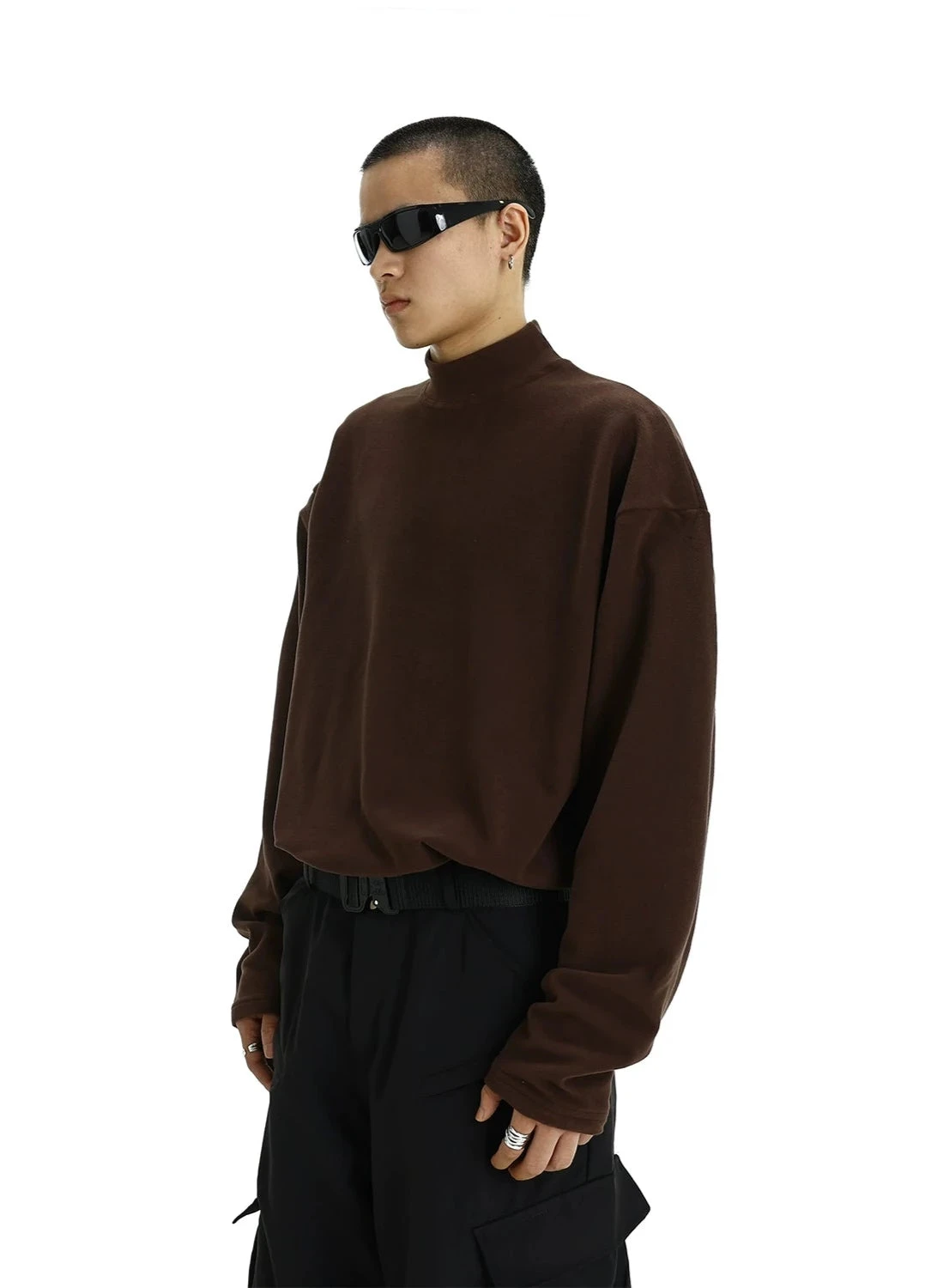Boxy Mock-Neck Long Sleeve Tee 6 Boxy Mock-Neck Long Sleeve Tee - Image 6