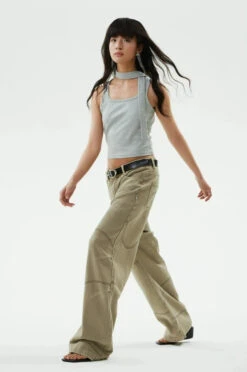 Ribbed Halterneck Crop Top With Choker-Scarf Neckline 15 Ribbed Halterneck Crop Top With Choker-Scarf Neckline -Modern Wear Shop a24df1e322f10143bd3dfa19e152047c