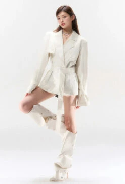 Double-Breasted Belted Trench Mini-Dress Jacket -Modern Wear Shop a24e522942381fb2672027062c7d1815