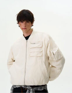 Drop Shoulder Oversized Bomber Jacket With Sleeve Zip Pocket -Modern Wear Shop a297e0f7036b38f7c4604c2759360008