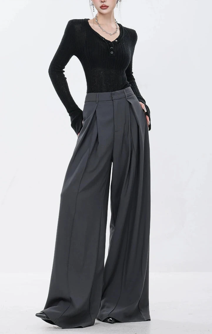 High Waist Wide Leg Multi-Pleated Trousers 10 High Waist Wide Leg Multi-Pleated Trousers - Image 10