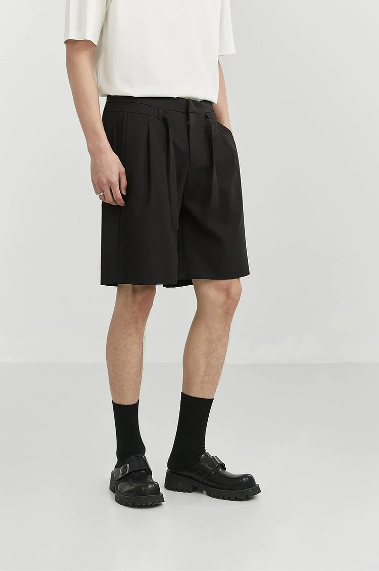 Pleated Drawstring-Belted Shorts 9 Pleated Drawstring-Belted Shorts - Image 9