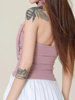 Ruched Tube Top With Neck Scarf -Modern Wear Shop a303ccbc752a8894a51a1b9e96d5c7ab