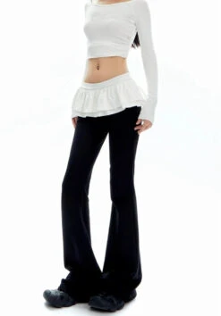 Bell Bottom Ruffle Waistband Skirt-Pants -Modern Wear Shop a3169ef4ac2fb483c6574b88e911a399