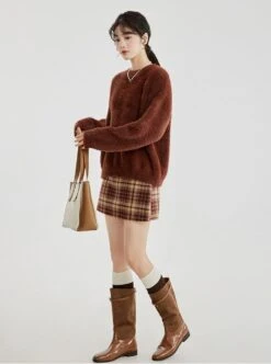 Fuzzy Oversized Round Neck Sweater -Modern Wear Shop a31f6eb1d05c30765638889ceb2e7b32