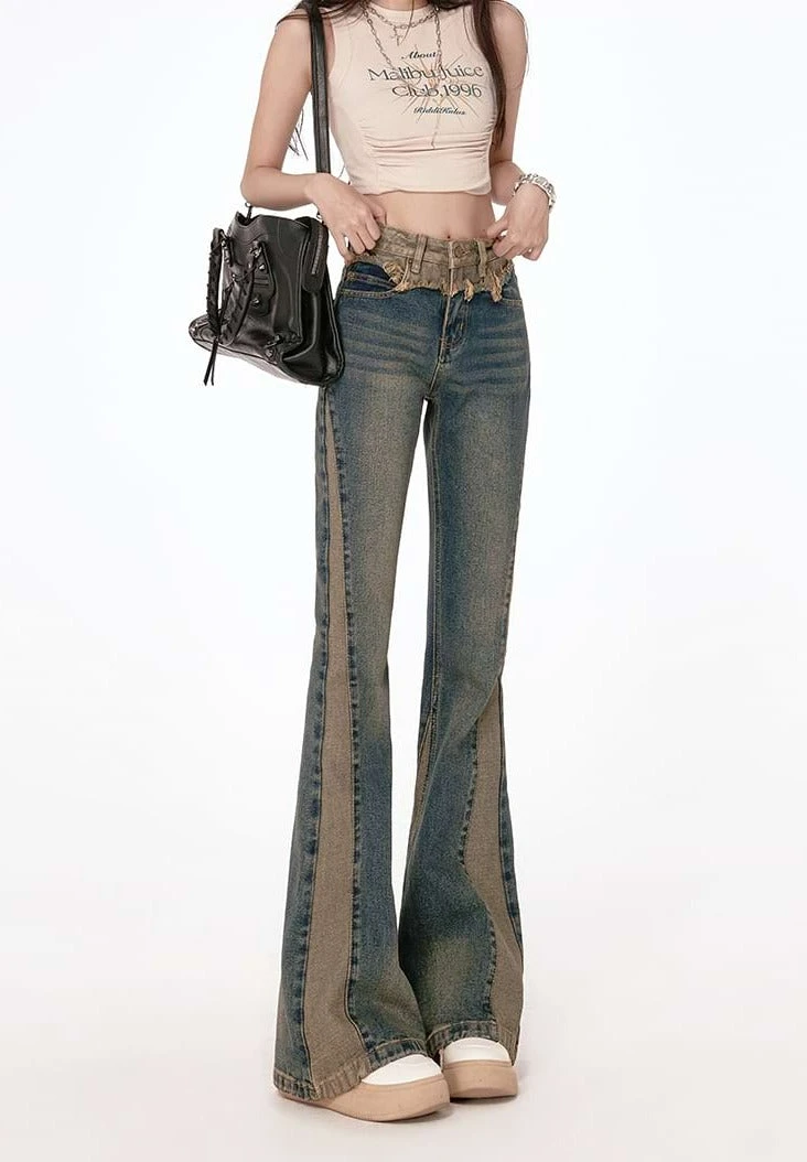Semi Flare Color Block Jeans 6 Semi Flare Color Block Jeans - Image 6