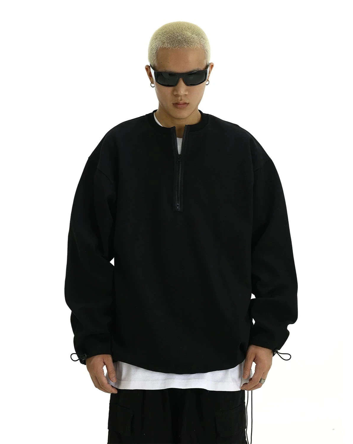 Oversized Half-Zip Ribbed Sweatshirt 6 Oversized Half-Zip Ribbed Sweatshirt - Image 6