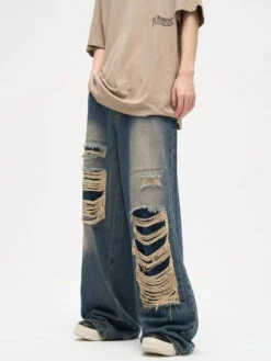 Faded Distressed Patchwork Jeans 16 Faded Distressed Patchwork Jeans -Modern Wear Shop a4358eac101e205b8fe10a871cd0b1d0