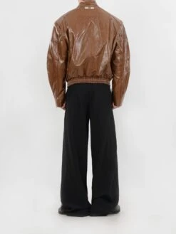 Glossy Bomber Jacket With Zipper Accents -Modern Wear Shop a488a5f76984fbc88c2de5088529836d