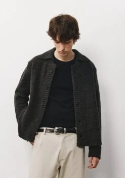 Fuzzy Button-Up Knit Cardigan With Soft Collar -Modern Wear Shop a49ae3a30aa4f87c8b6d01b5e0c726d1